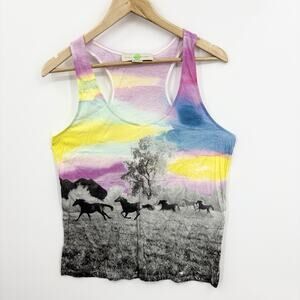 Stella McCartney Tank Top Womens 42 Horse Western Rodeo Equestrian Twee Indie